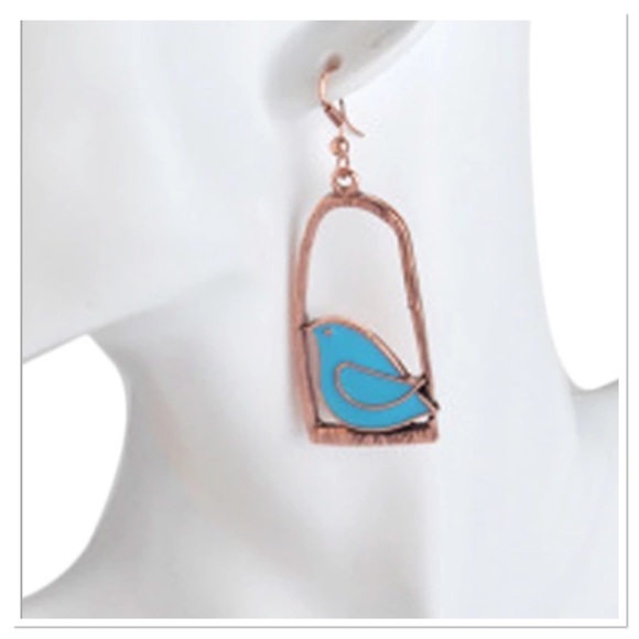 Bird & Birdcage Earrings - Picture 2 of 3